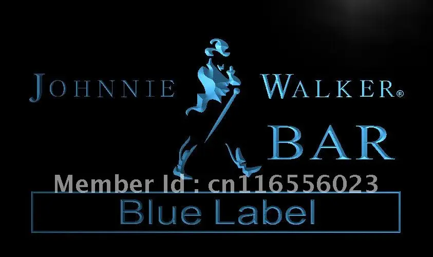 LA481 BAR Johnnie Walker синяя этикетка светодиодсветодиодный неоновая световая вывеска