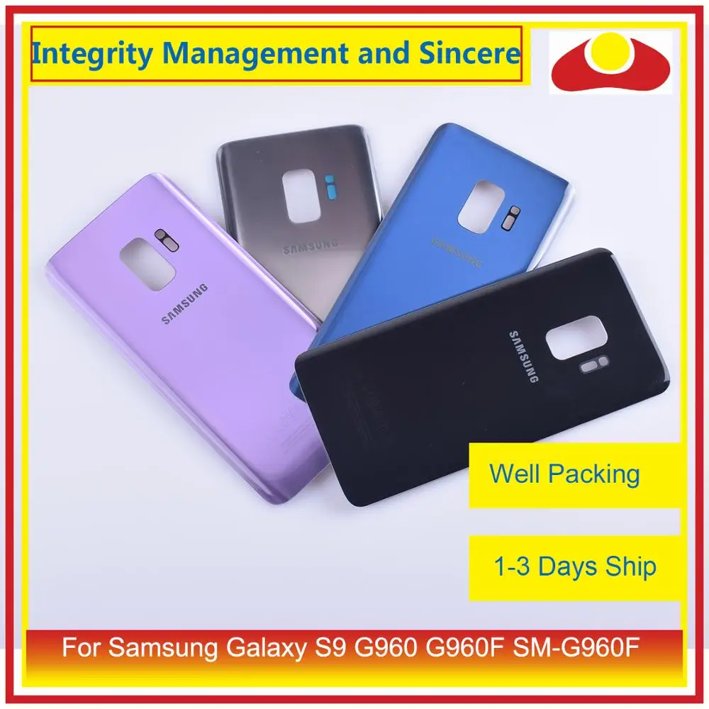 10 шт./лот для Samsung Galaxy S9 G960 G960F SM корпус батарейного отсека задняя стеклянная