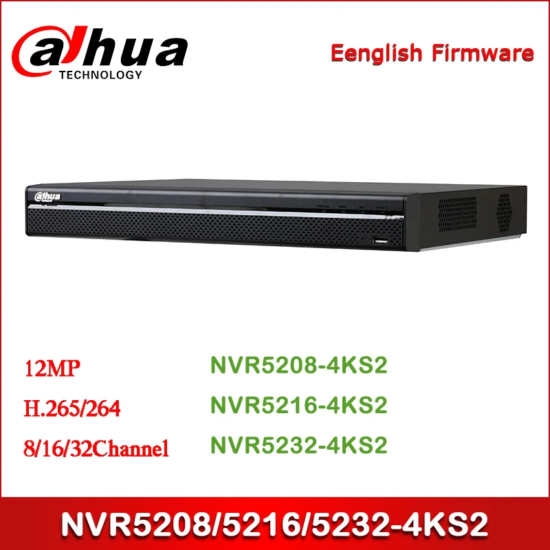 Dahua NVR5208 4KS2 NVR5216 8/16/32 канала 1U 4K & H.265 Pro сетевой видеорегистратор
