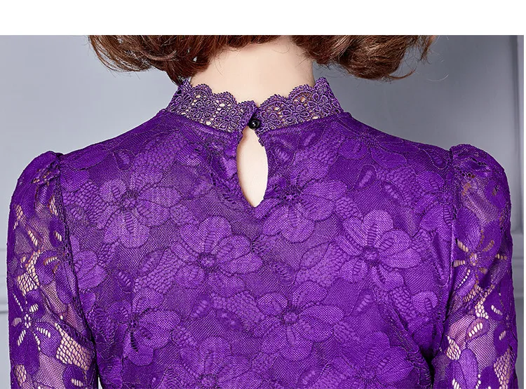 

2019 Women Lace Blouses Spring Fashion Sexy Slim Lace Long Sleeve Shirt Tops Leisure Black/White Ladies Blusas Plus Size 5XL