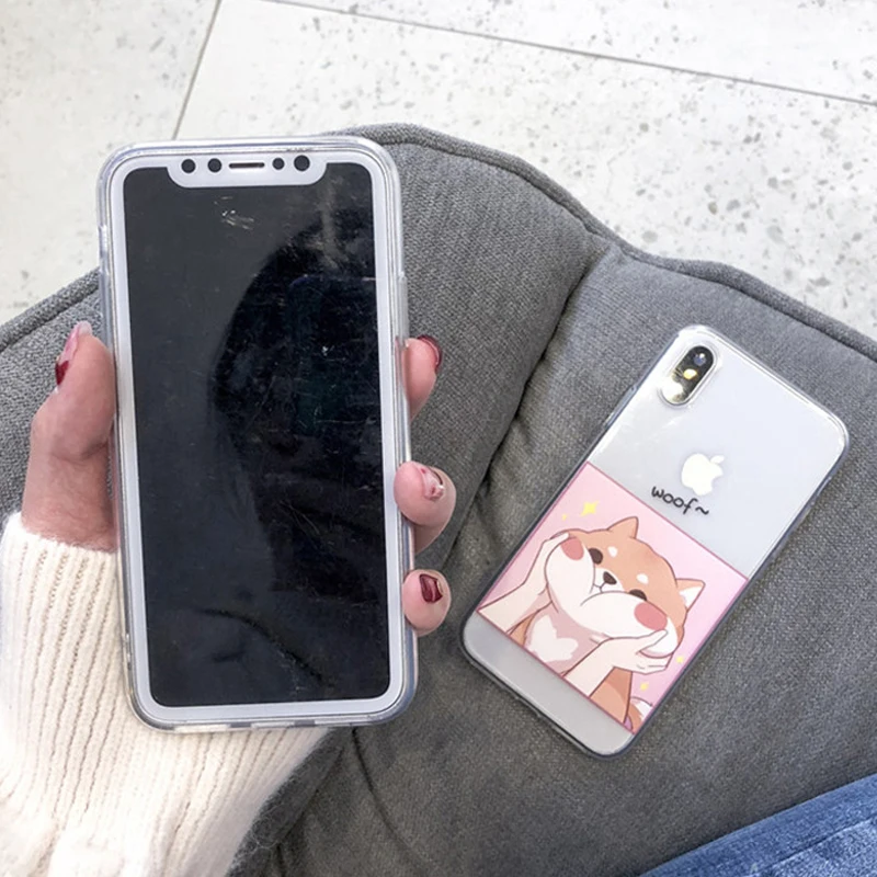 Мягкий чехол из ТПУ для iPhone 7 6 S 8 Plus с изображением собак мультфильмов X надписью
