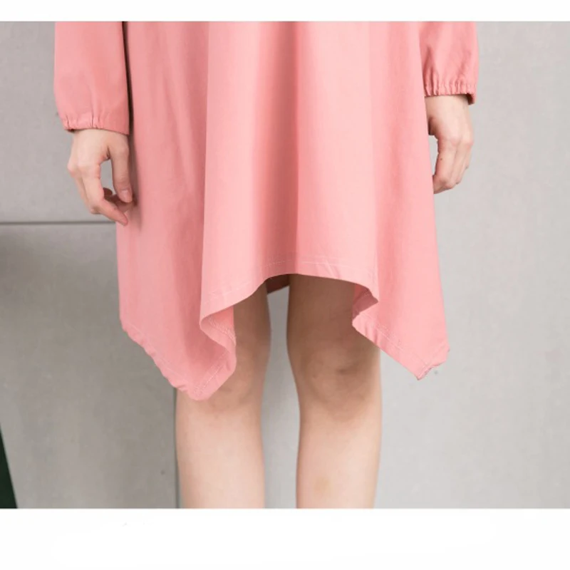 

Summer Korean Fashion Casual Button Design Nursing dress for pregnant women long sleeve breastfeeding dress