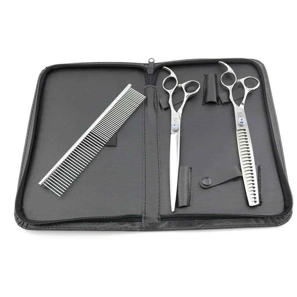Professional Pet dog Grooming Scissors 8 Inch Dog Shears Thinning curved Blue Stone Lyrebird HIGH CLASS NEW | Красота и здоровье