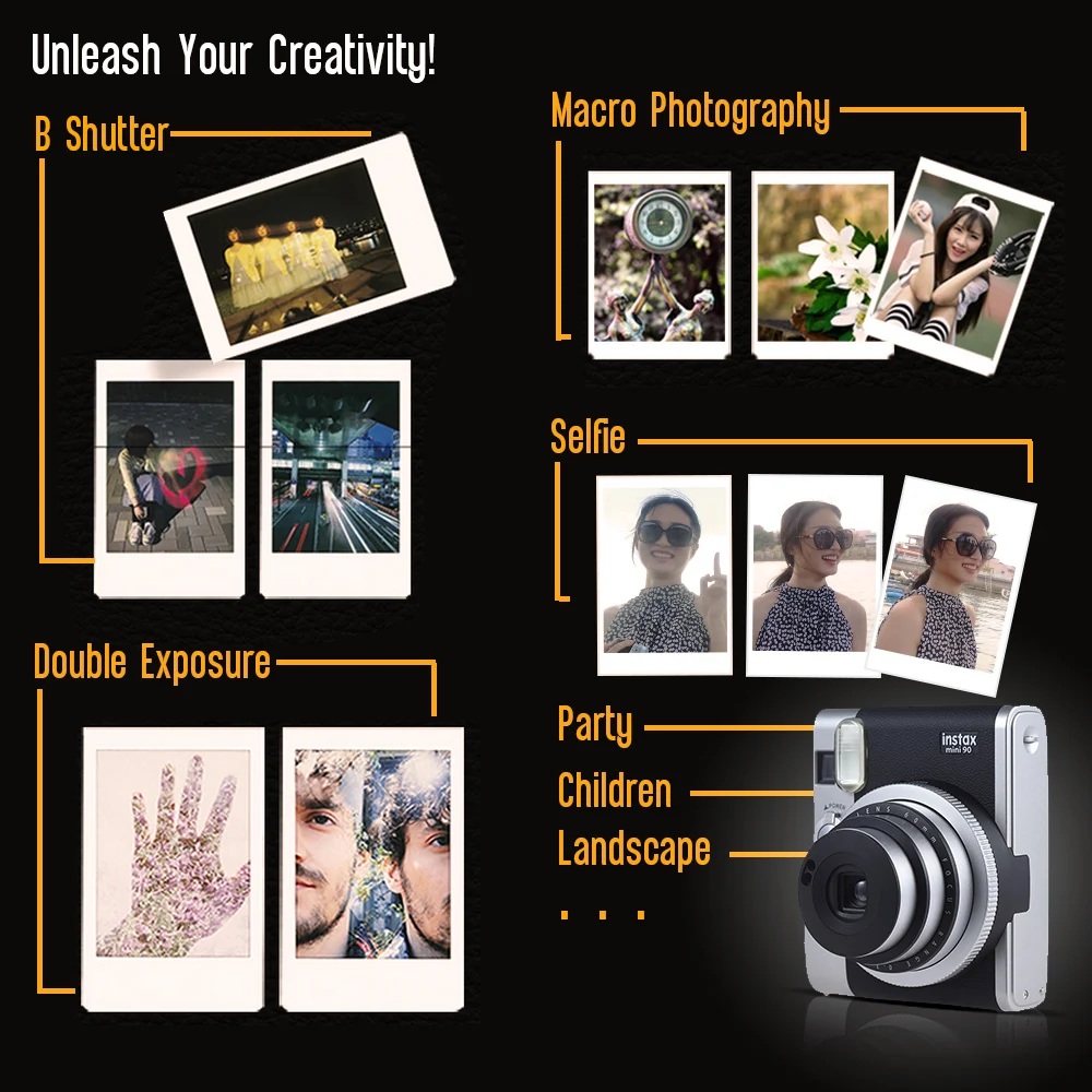 Fujifilm Instax Mini 90 Neo классическая фотокамера с ЖК-дисплеем для макросъемки с двойным затвором