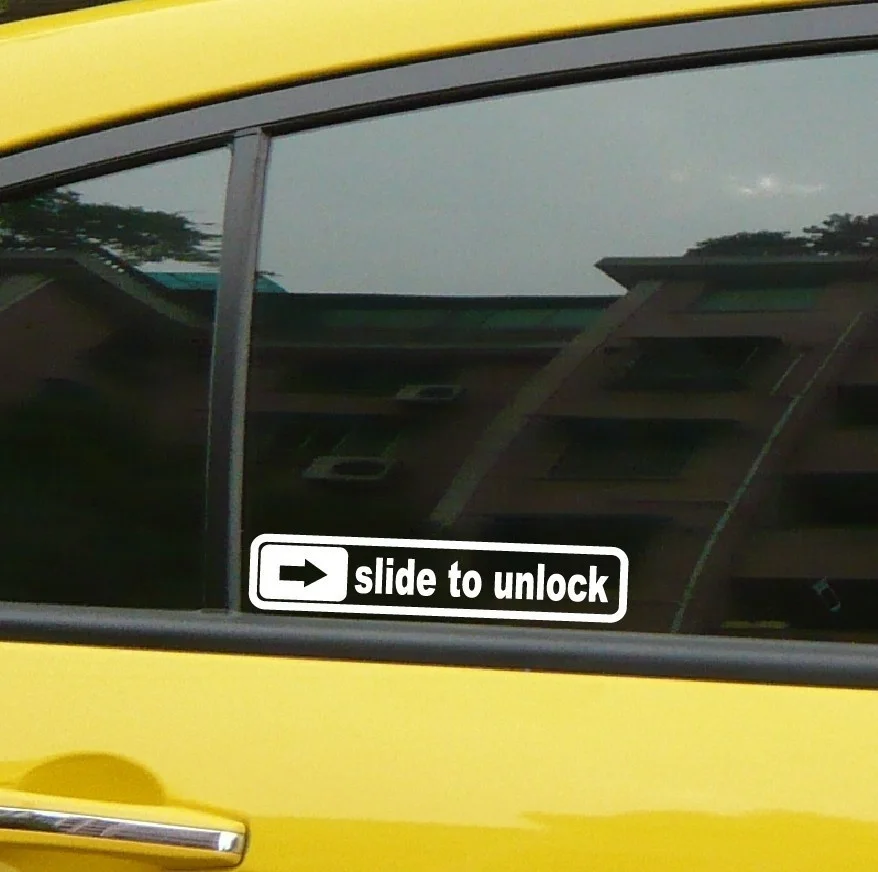 

Slide to Unlock Funny Vinyl window Sticker and Decal 20x4cm