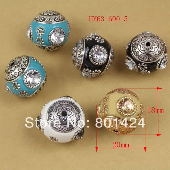 Бесплатная доставка 7 штук 63-690 ручной работы индийских, непальских, индонезийских, тибетских бусин из сплава меди и глины винтажного круглого формата 18x20 мм.