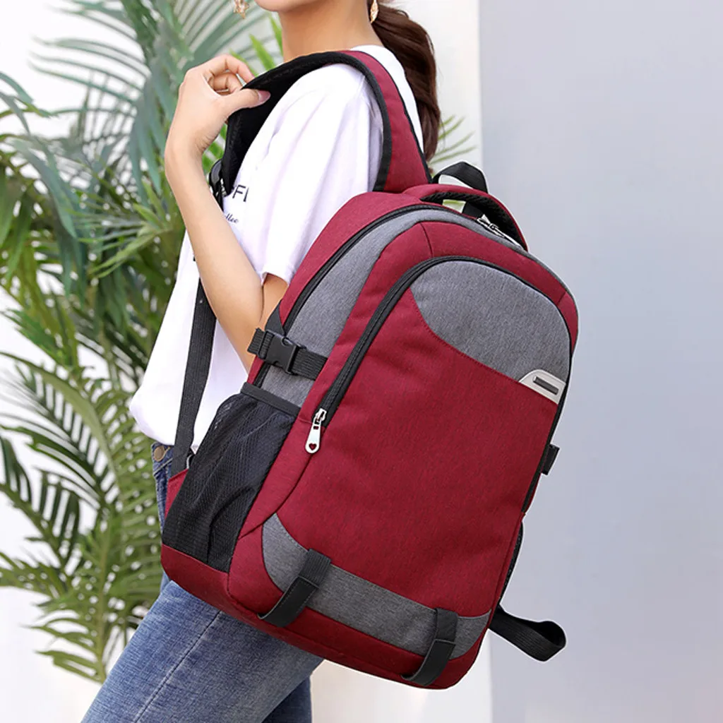 

Women Fashion Patchwork Nylon Backpack Large Capacity Laptop Backpacks Student Portable Schoolbag Bookbags Multifunctional Sac