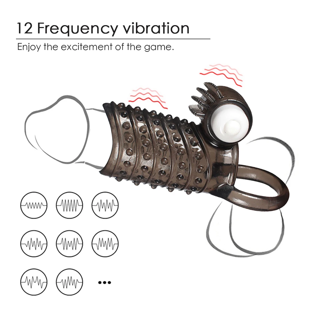Сильный вибрационный пенис рукав Задержка эякуляции вибратор кольцо