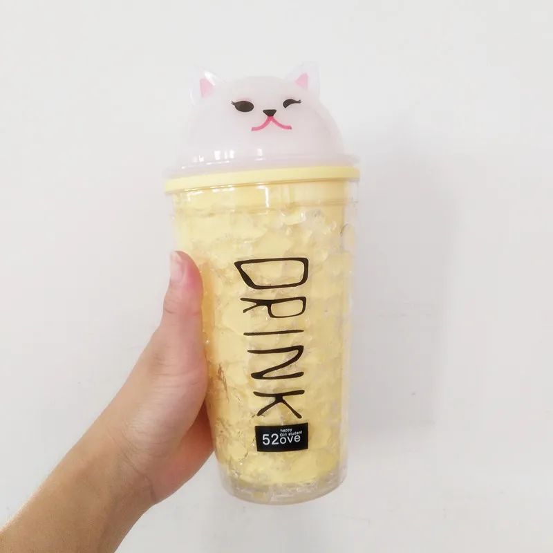 500 мл креативная летняя двухслойная ледяная чашка с арбузом охлаждаемая