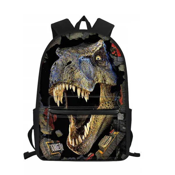 Jackhereook крутой T-rex динозавр школьные сумки комплект из 3 предметов большой холщовый рюкзак для подростков мальчиков рюкзак для студентов с коробкой для ланча пенал - Цвет: 5542Z58