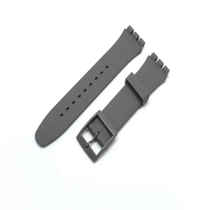 XBERSTAR наручные часы ремешок для Swatch 16 мм 17 мм 19 мм 20 мм резиновый силиконовый сменный ремешок для часов браслет аксессуары - Цвет: Серый