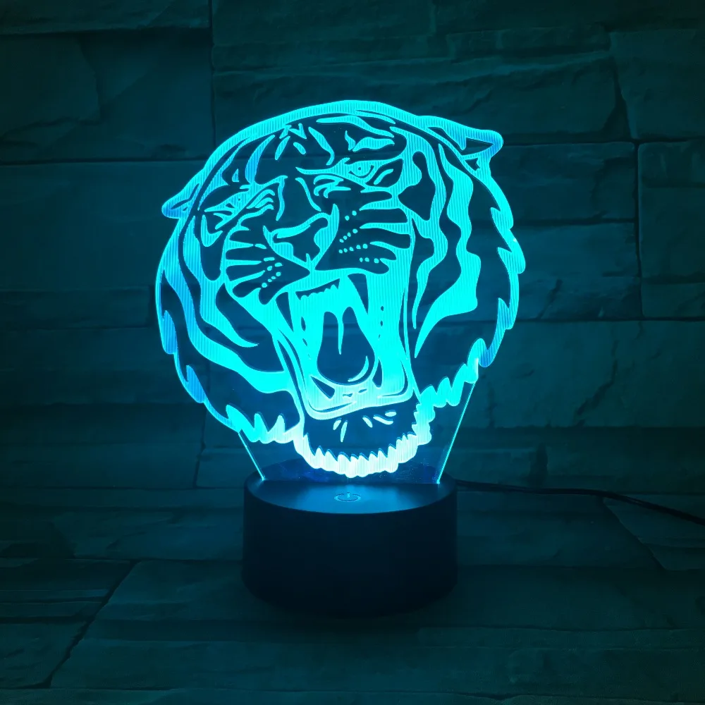 Лампа светодиодная RGB в стиле Тигр с сенсорным выключателем|marvel lampara|usb touch switch3d light