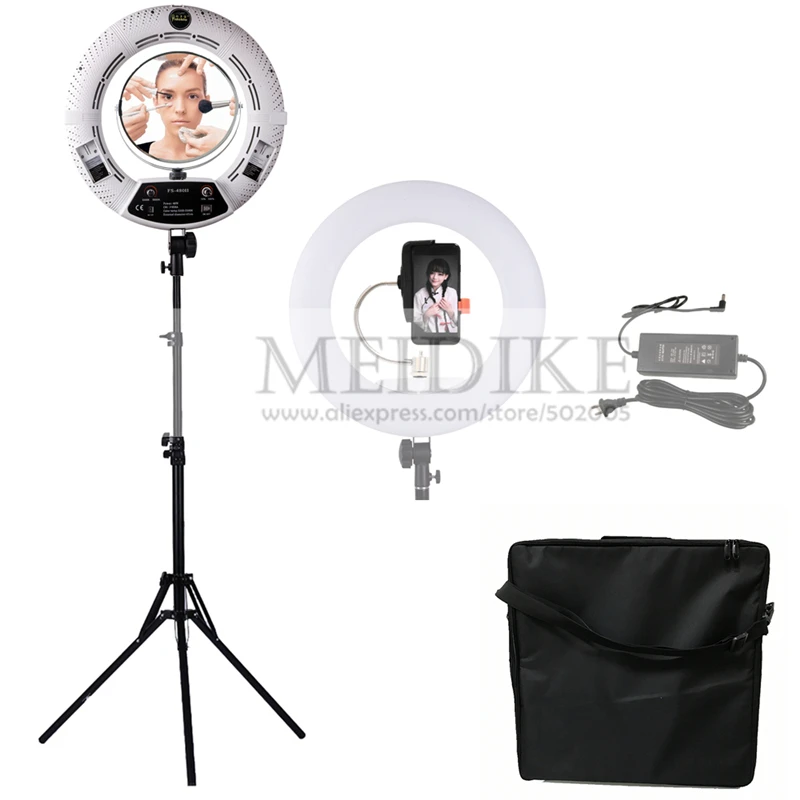 Yidoblo FS-480II Dimmable Light Pro 2 colors adjustable beauty salon makeup 48W 480 LED Ring Light LED Lamp+ 2M standing+Bag Kit