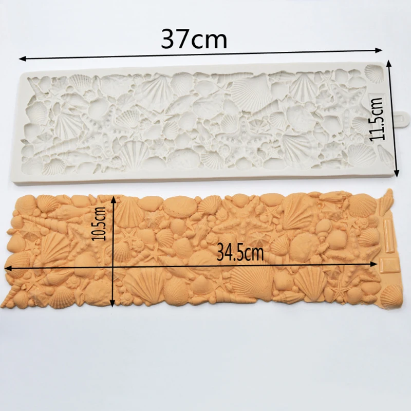 Большая силиконовая форма для раковин морских звезд и ракушек помадки
