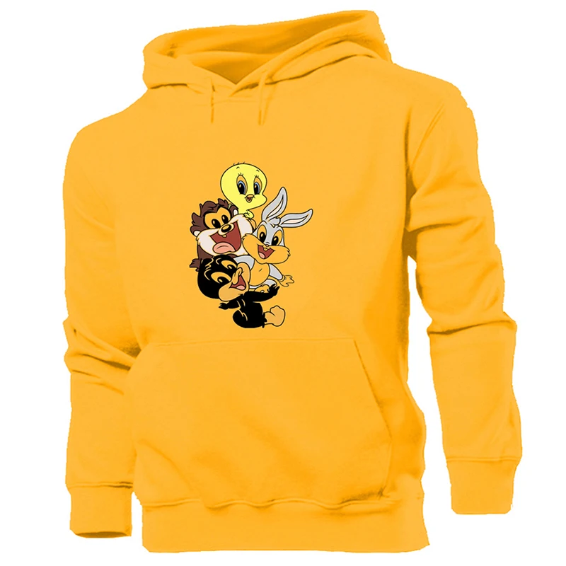 Забавная мультяшная птичка Твити, милый кролик баг и Черный кот Looney Tunes, Женская толстовка с капюшоном, пуловер с капюшоном - Цвет: YeWM1338Y