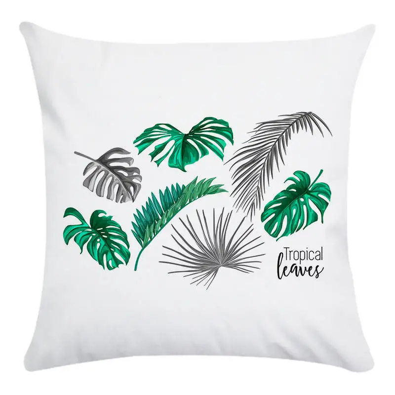 Чехол для подушки с тропическими пальмовыми листьями Льняные Декоративные