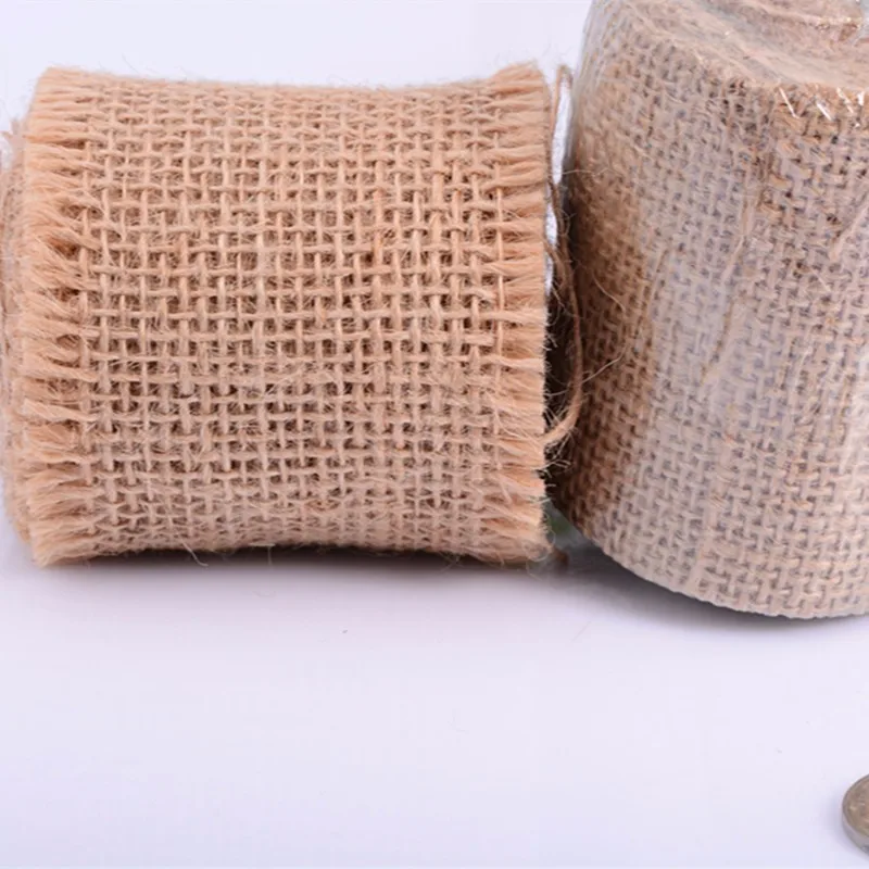 5 ярдов 4 см Натуральная льняная джутовая Мешковина гессианская лента для торта