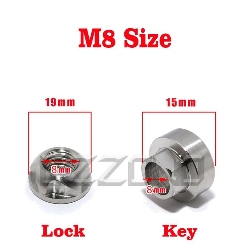 M8 Size Защитные противоугонные винты, гайки, болты M6 M8 M10 M12, безопасные 316 из нержавеющей стали, автомобильные аксессуары для стайлинга автомобилей, светодиодный фонарь - Название цвета: M8 Size