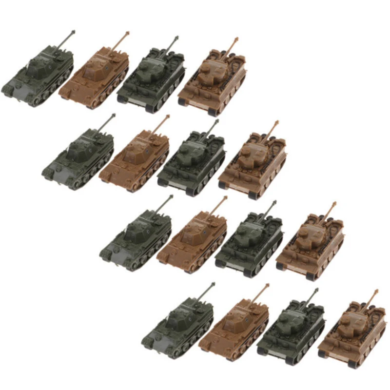 16 шт. набор 1:144 4D тяжелый танк модель игрушки немецкий VI Ausf. Модель тяжелого танка E