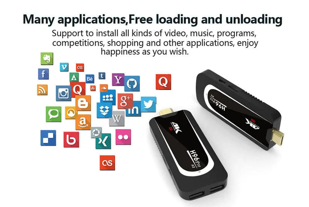 H96 Pro H3 Мини ПК Amlogic S905X ТВ коробка 4 ядра Android 7,1 ТВ ключ 2GB16GB 2,4G/5.G Wi-Fi BT4.1 1080 P 4 K HD ТВ палка