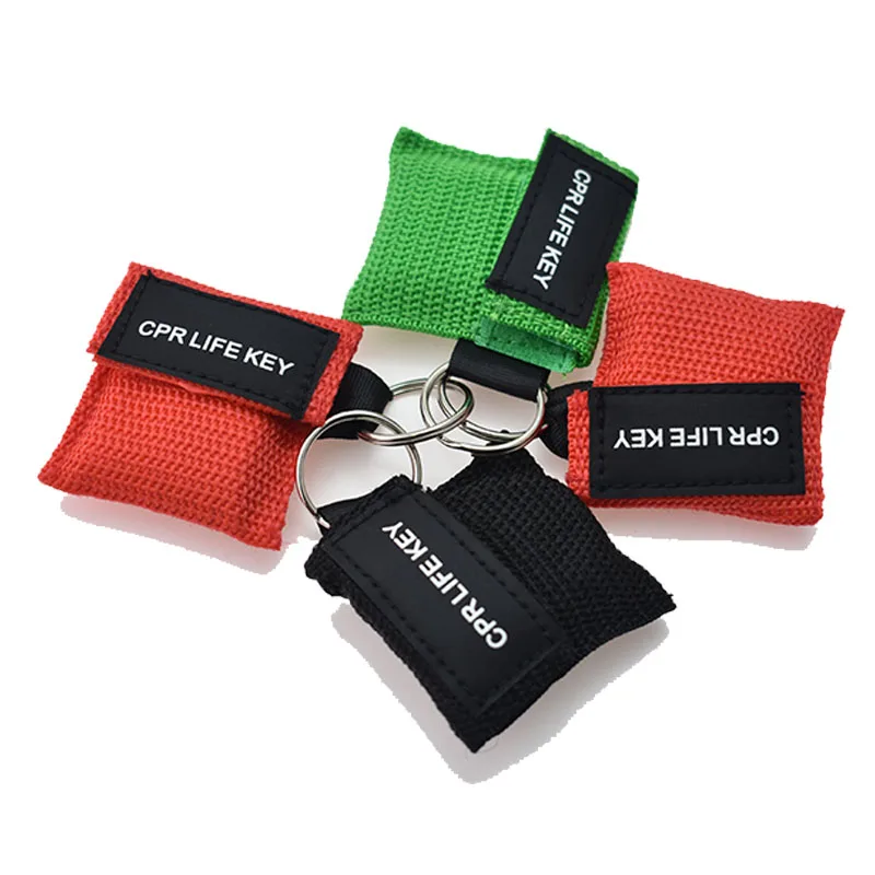 20 шт./лот Новая маска для реанимации CPR на брелоке для ключей Экстренный экран лица Жизнь Спасение для инструментов здравоохранения 3 цвета включены.