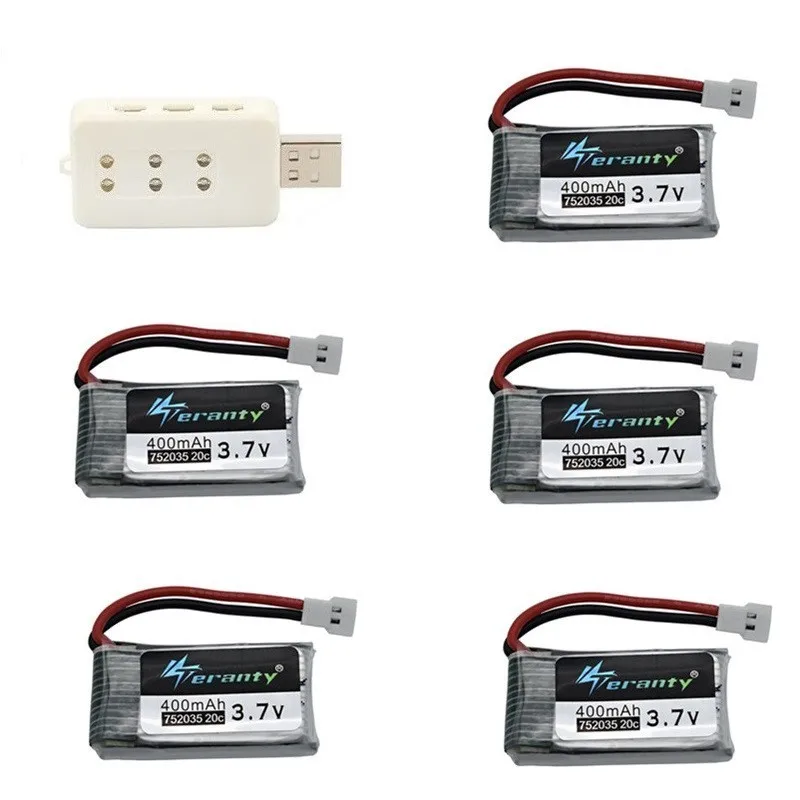 

Original 3.7V 400mAh Lipo Battery and USB Charger Spare Parts For Hubsan X4 H107 H107L H107D JD385 JD388 H31 3.7v Drone Battery