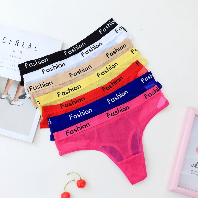 3 шт./лот сексуальные прозрачные сетчатые трусики стринги с низкой талией для