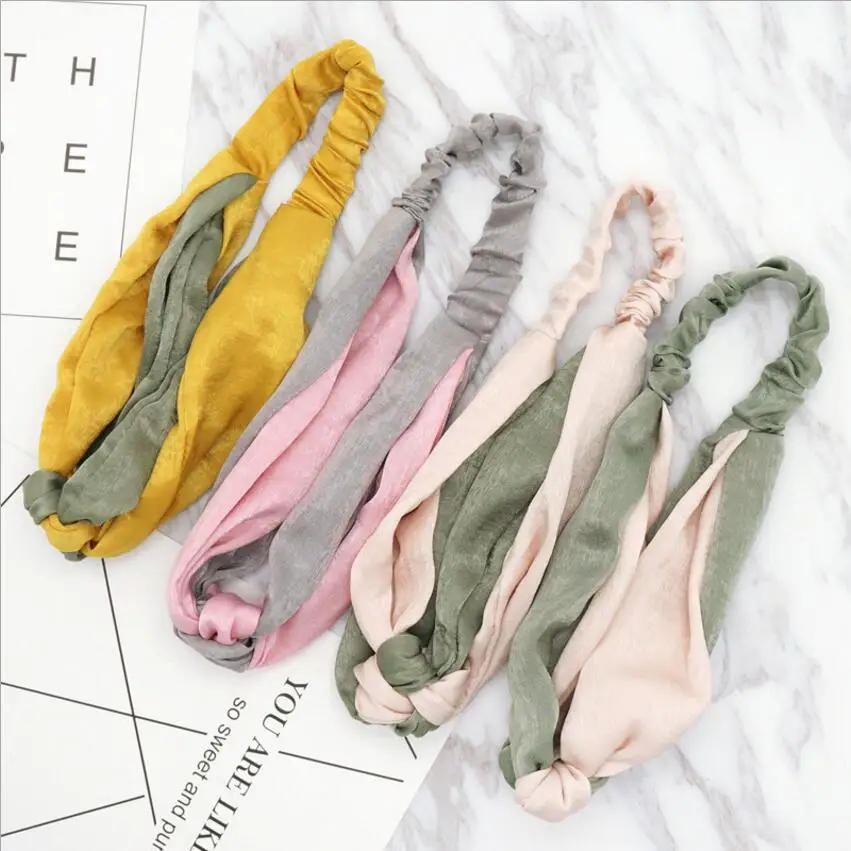 Простая шикарная расцветка ободка для волос в стиле дикий динамический, промывка лица и укладка, высокая эластичность, аксессуары для волос для девочек.