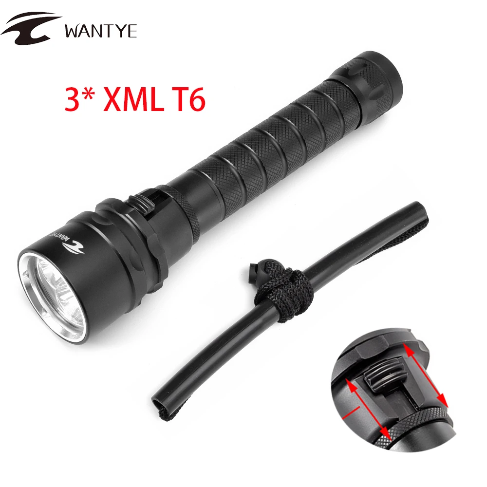 Фонарик для подводного плавания и дайвинга 30 Вт лампы XM L 3T6 100 лм 1 режим