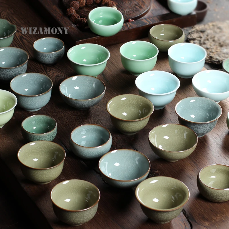 Китайская чаша для чая Longquan Celadon фарфоровая китайский заварочный чайник Crackle 1