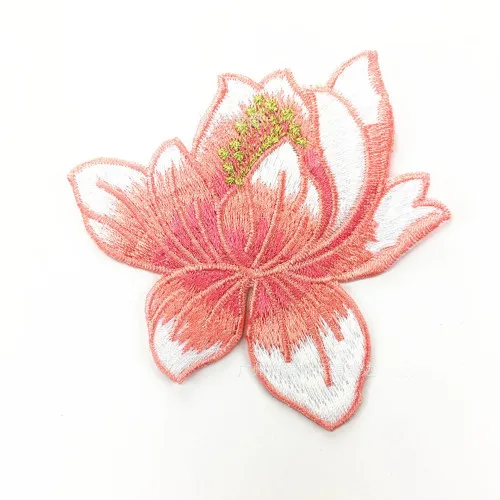 FFLACELL лотос вышивка железа заплаты для аппликация на одежду шляпа своими руками