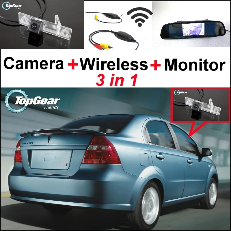 

3 in1 Special WiFi Rear View Camera + Wireless Receiver + Mirror Monitor Easy DIY Backup Parking System For Pontiac G3 Wave