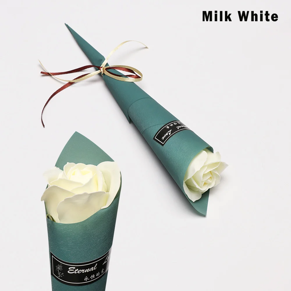 milk white 1 шт., романтическое мыло для ванны, Розовое Мыло, лепестки цветов на свадьбу, День Святого Валентина, День матери, подарок на День учителя, вечерние, искусственный Декор - Цвет: milk white