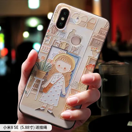 Чехол для Xiaomi mi 8 mi8 se PRO в гонконгском ретро стиле с рельефным рисунком маленьких