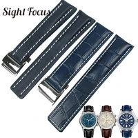 calfskin leather watch bands for breitling watch strap 20mm 22mm 24mm leather bracelet black brown blue belt watchband masculino