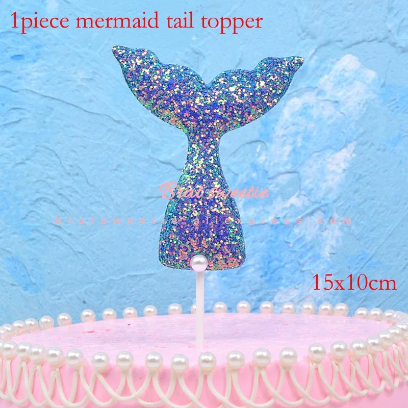 xuancai tail topper Искра Русалка в виде ракушки бумажные тарелки и стаканы посуда Русалка тема, детский душ одежда для свадьбы, дня рождения украшения свадебные принадлежности - Цвет: xuancai tail topper