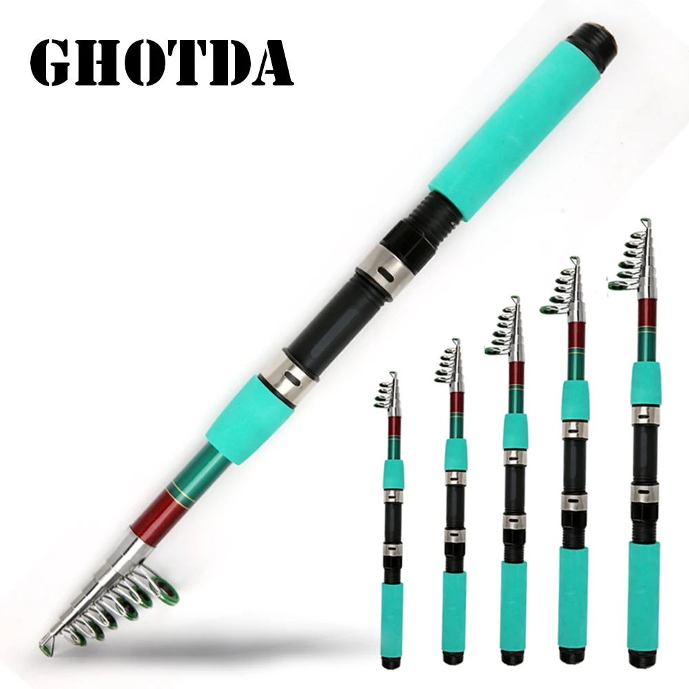 GHOTDA короткая телескопическая удочка из стекловолокна 1,8 м 2,1 М 2,4 М 2,7 М 3,0 М Рок удочка лодка рыболовные снасти