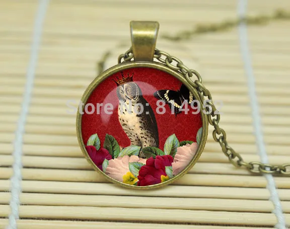 1pcs Wise Owl necklace pendant jewelry Glass Cabochon Necklace A1363 | Украшения и аксессуары