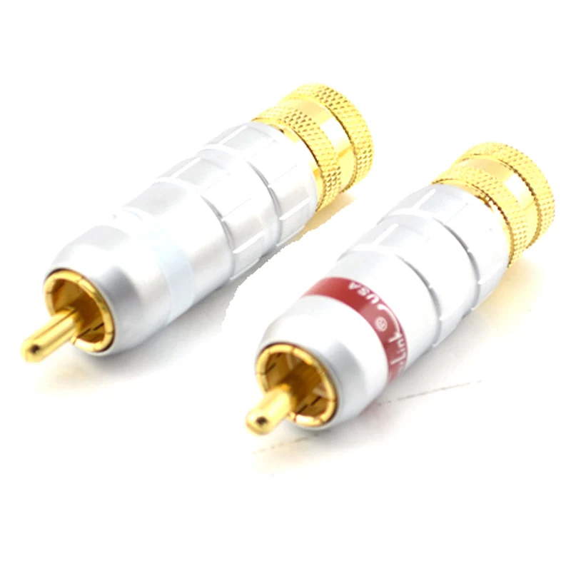 4 шт Новый brandSilverlink 24K позолоченный RCA Мужской адаптер|adapter|adapter rcarc adapter |
