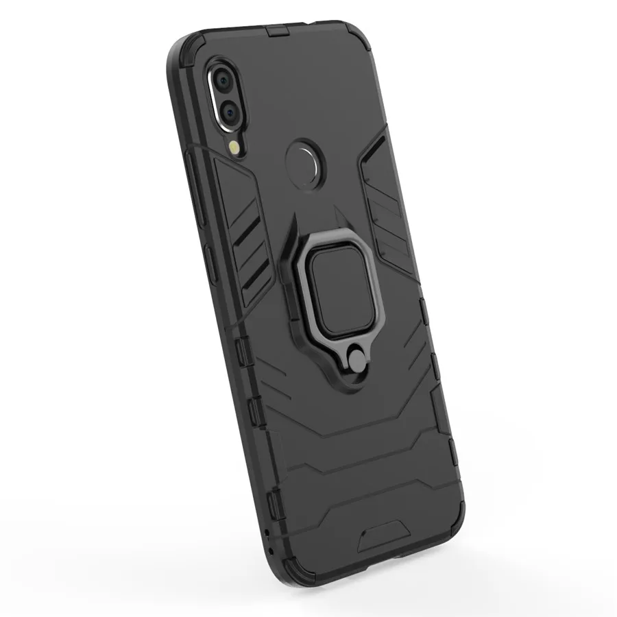 Чехол для Redmi Note 7, роскошная автомобильная подставка с магнитным кольцом, TPU+ PC, защита от отпечатков пальцев, противоударный защитный чехол для телефона Redmi Note 7, чехол