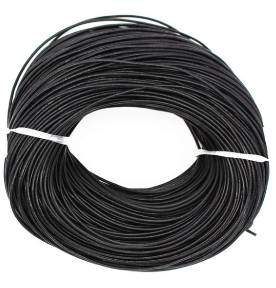 1.5mm black 100 м/лот светло-коричневый черный коричневый 1 мм 1,5 мм 2 мм воск круглый коровья натуральная кожа шнур аксессуары Ожерелье Веревка нить t36547 - Цвет: 1.5mm black