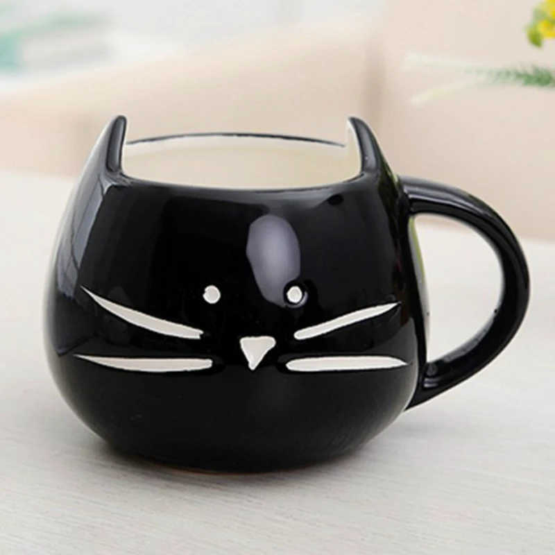 Кружка кофейная креативная с котенком Керамическая изображением белого кота