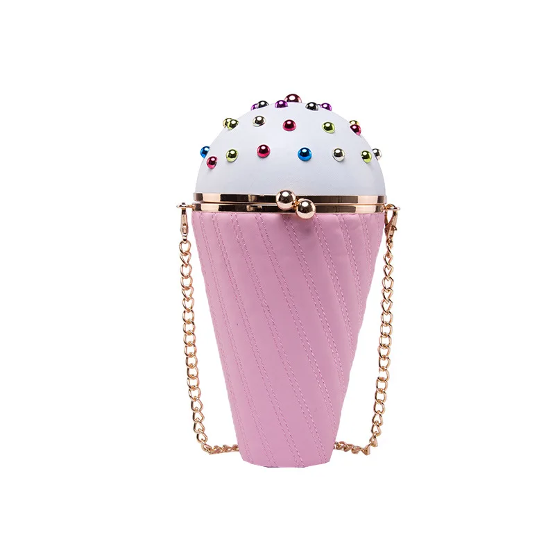 Persenality Дизайн милые кекс мороженое Форма Crossbody сумки мультфильм Мода Сеть PU