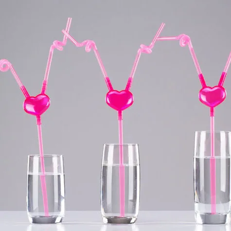 2 шт./лот креативные соломинки розовые пластиковые для напитков вечерние