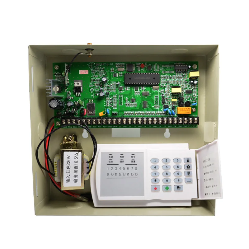 8 wired 16 wireless Заводская, металлическая коробка, охранная домашняя PSTN сигнализация, 8/16 проводная и 16 беспроводных зон, связь с детектором дыма, детектор движения PIR - Цвет: 8 wired 16 wireless