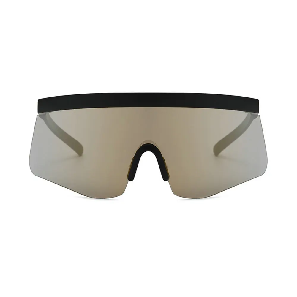 MINCL женский черный ретро футуристический одиночный щит цвет оверсайз