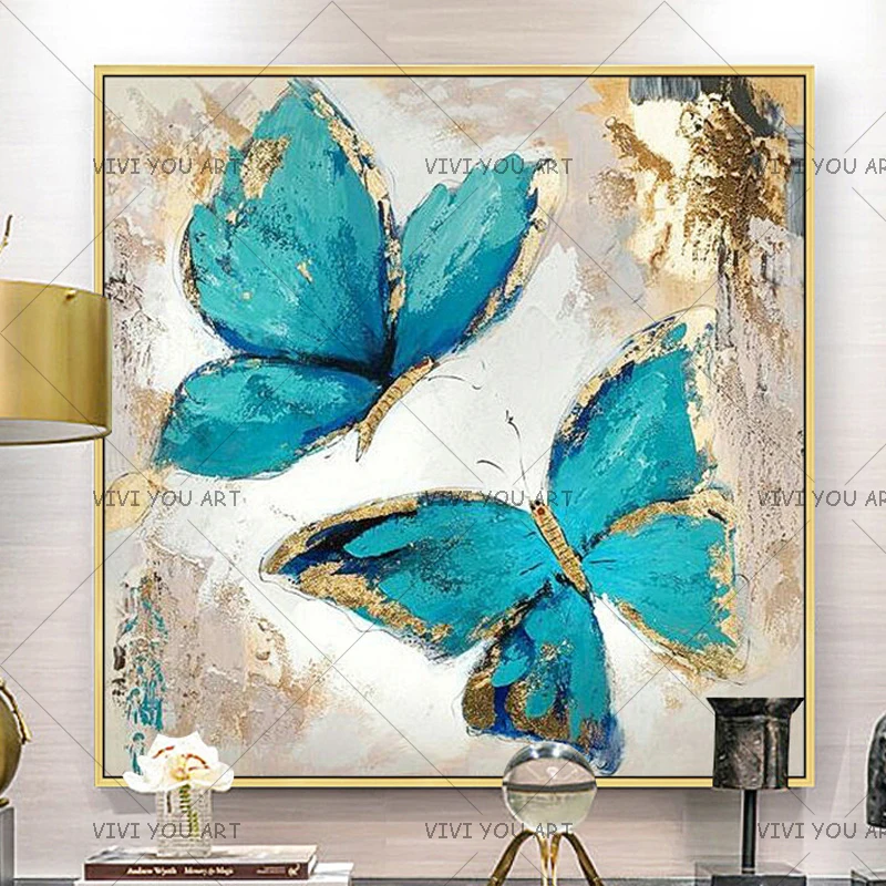 

Handmade Abstract Adorable Butterfly Oil Painting On Canvas Handpainted Animal Paintings For Living Room Decor Wall Art Pictures
