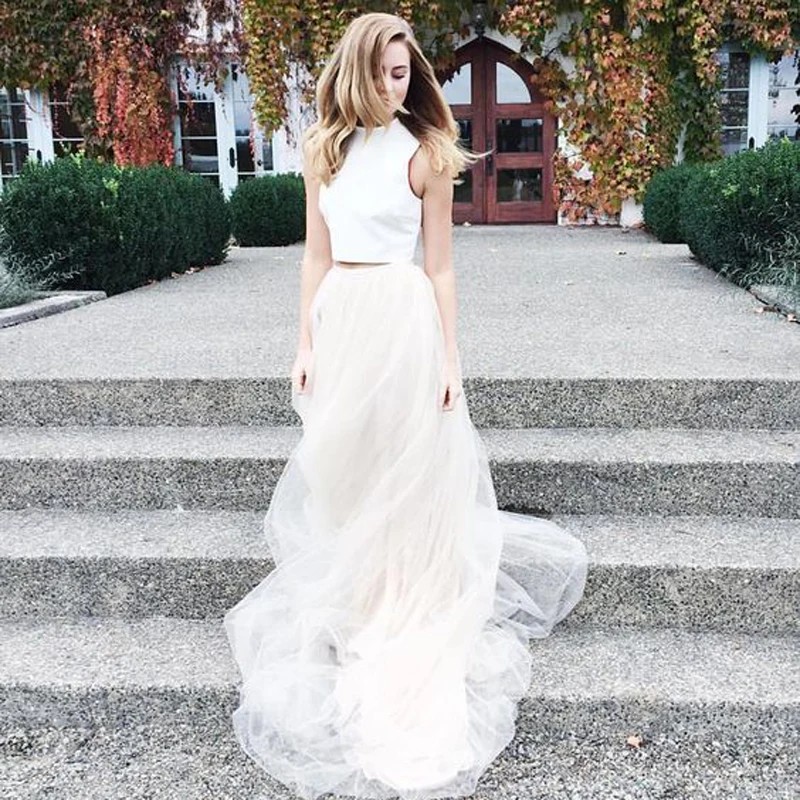 2017 Женская юбочка из тюля 4-слойная с 1 подкладом длинная длина в пол прямая белая