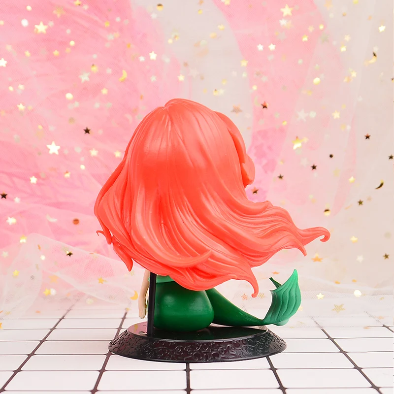 10cm/20cm Q Posket Mermaid Figure Toy Princess Ariel Little Mermaid PVC Action Figure Model Toy Dolls Gifts Cake Topper