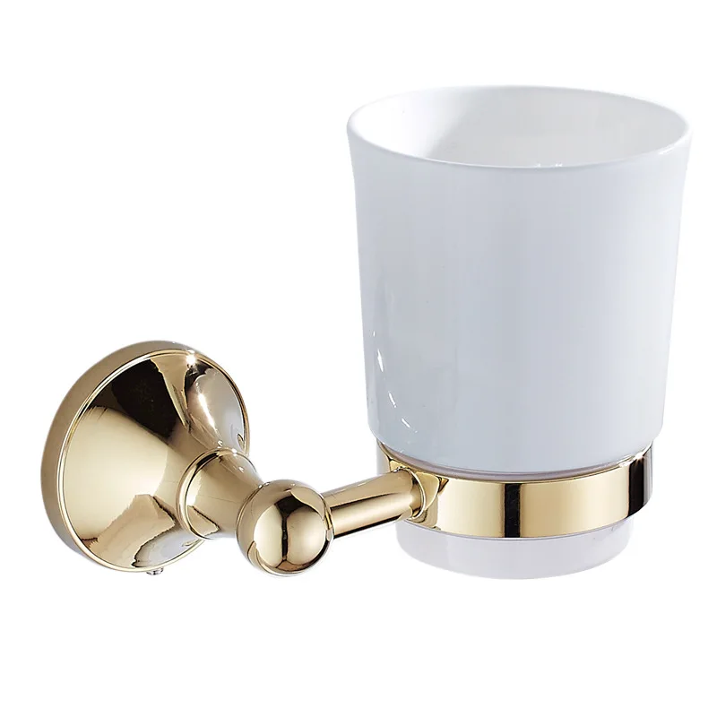 Настенные держатели для чашек и зубных щёток золотого цвета | Обустройство дома